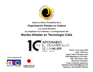 Invitacion Inauguracion Nucleo Catia final 31 de mayo 2016