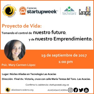 Invitacion Aliadas Caracas Startup Week Mary Carmen